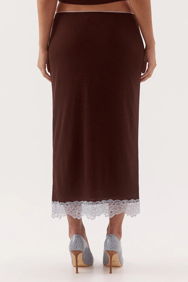 Harlow Skirt - Choc/Sky Sovere