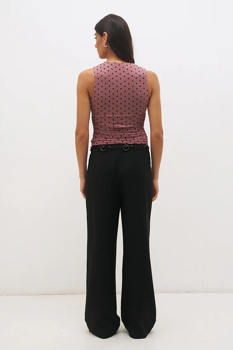 Sonta Spot Top - Rosewood and Black Mon Renn