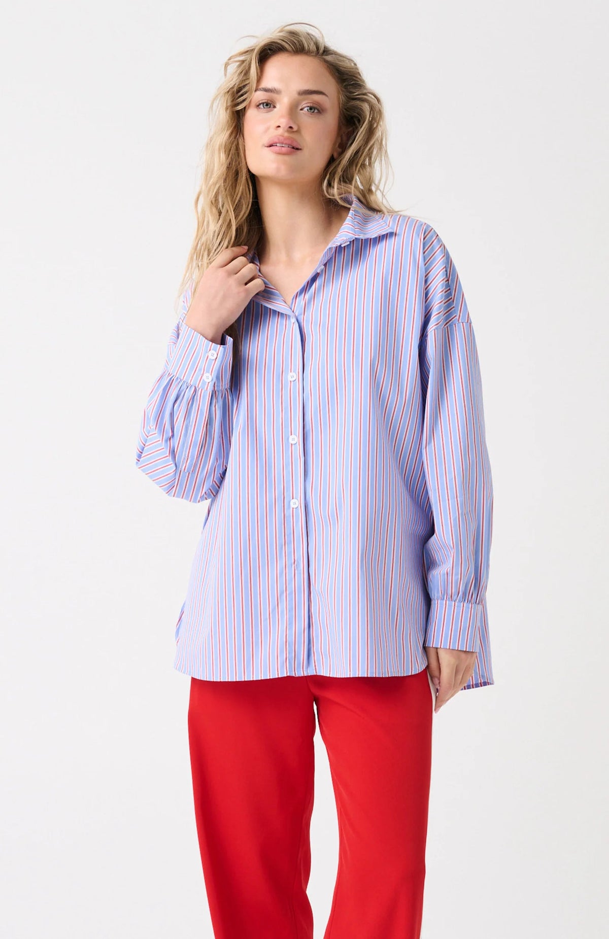 Darby Shirt - Cornflower Multi Stripe Cartel and Willow