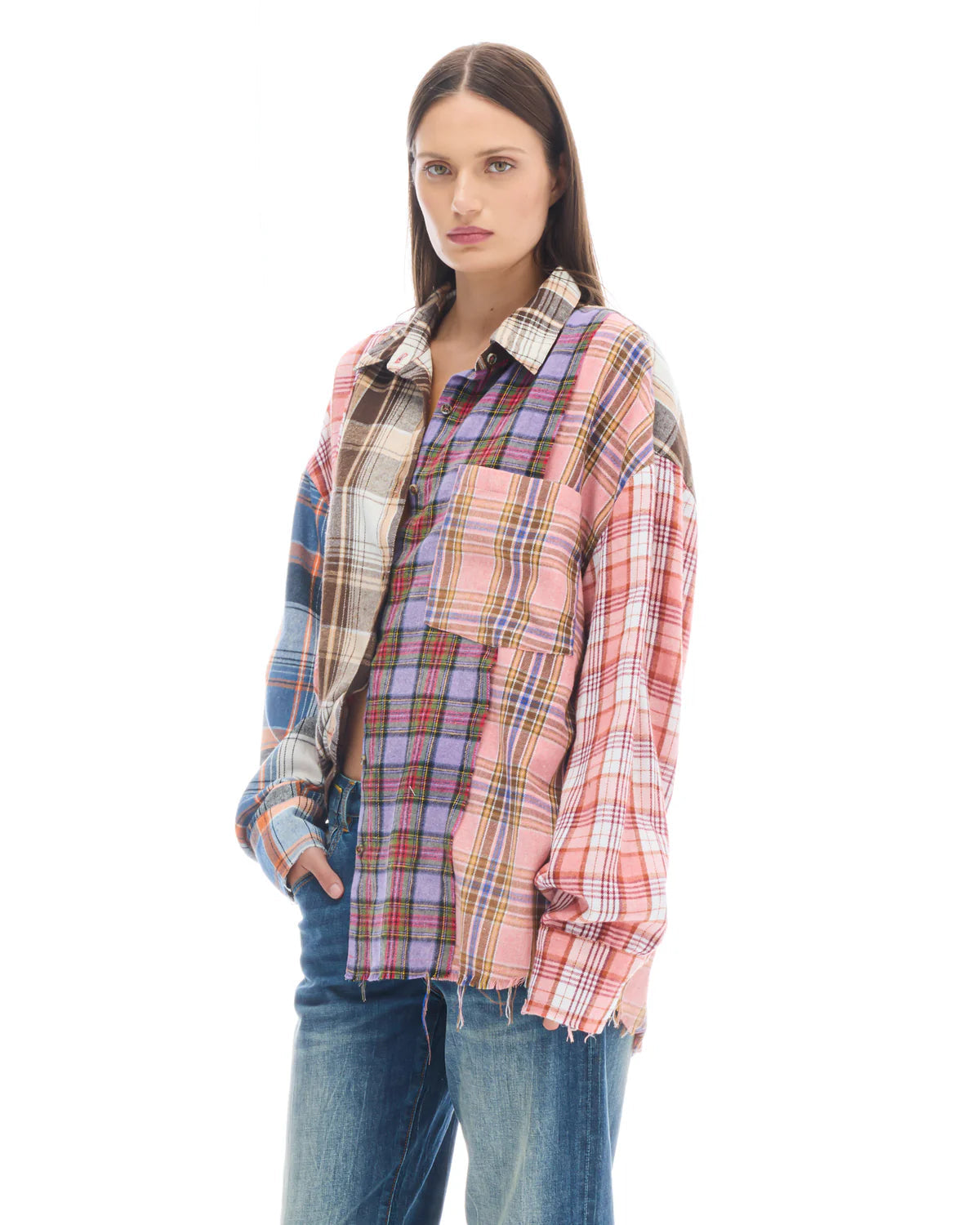 Patchwork Check Flannel Shirt - Multi The Tales