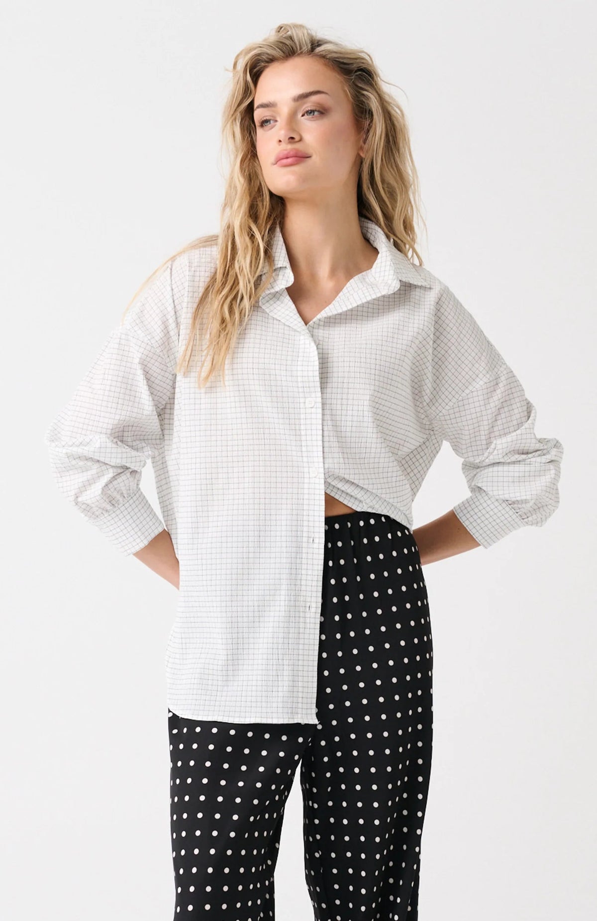 Darby Shirt - Cloud Check Cartel and Willow