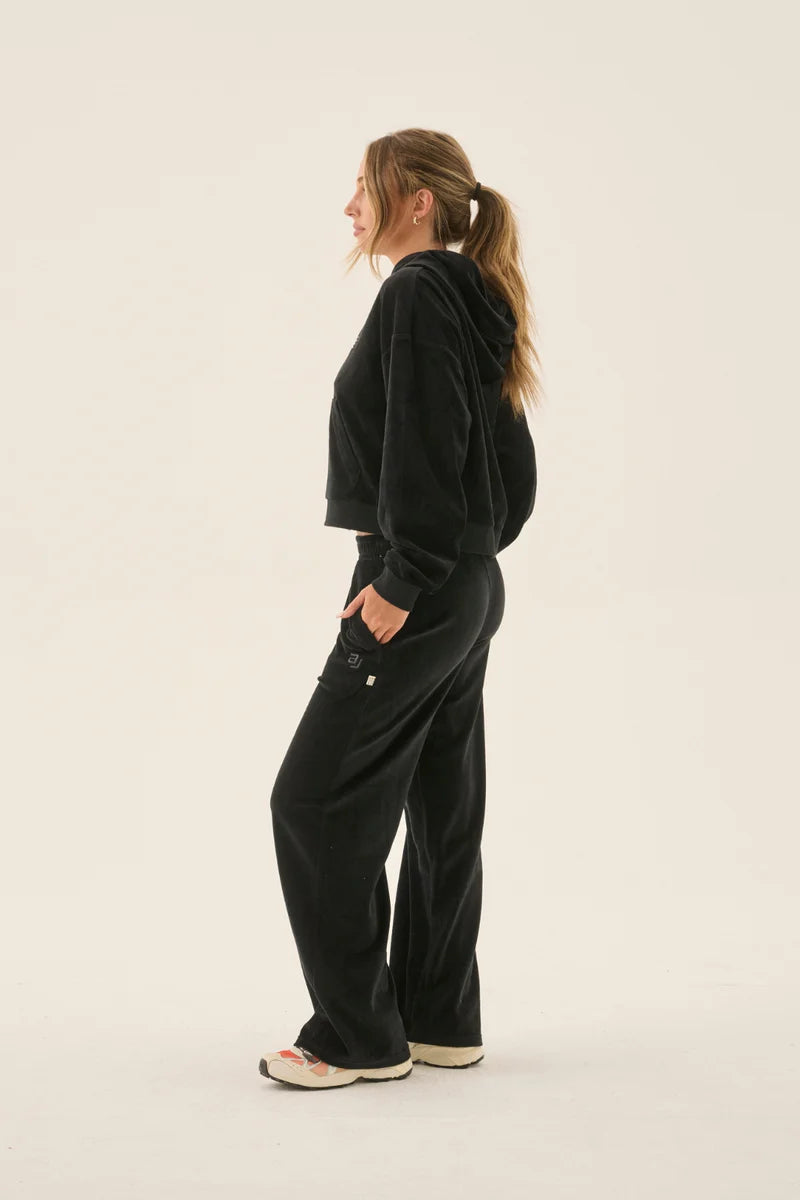 Velour Hoodie - Noir Araminta James