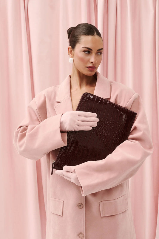 Zoe Laptop Sleeve 13-14" Burgungy Croc Georgia Mae