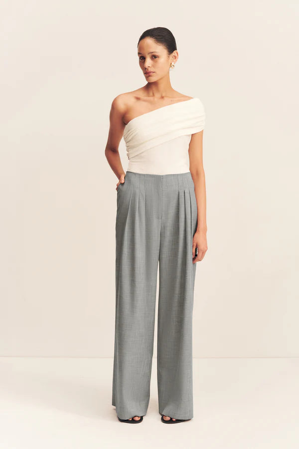 Asher Wide Leg Pant - Smoke Grey