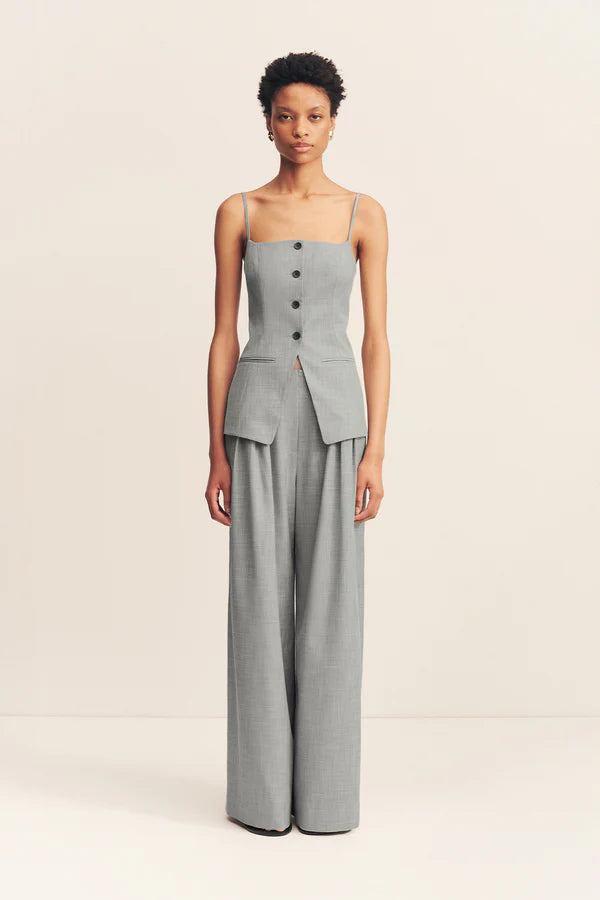 Asher Wide Leg Pant - Smoke Grey