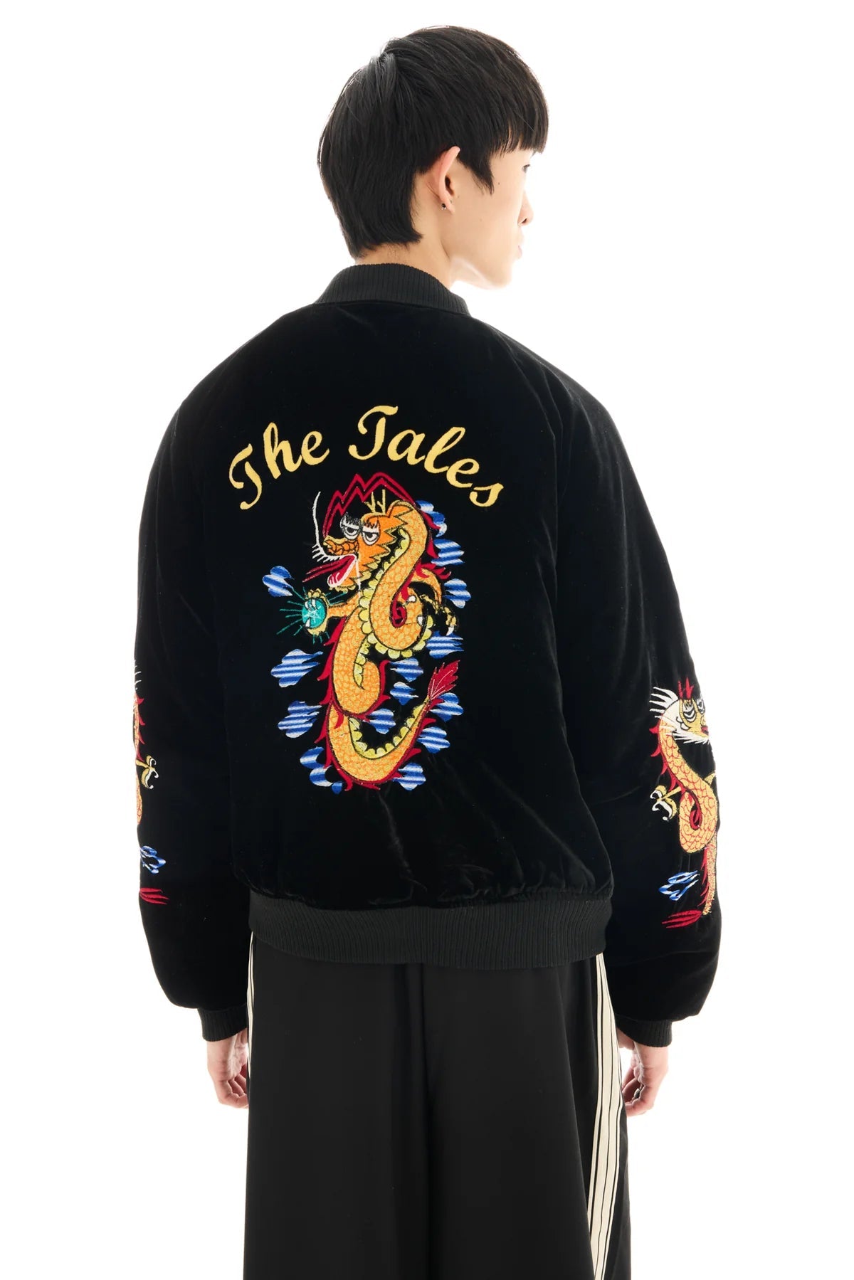 Tokyo Dragon Embroidered Velvet Bomber Jacket The Tales