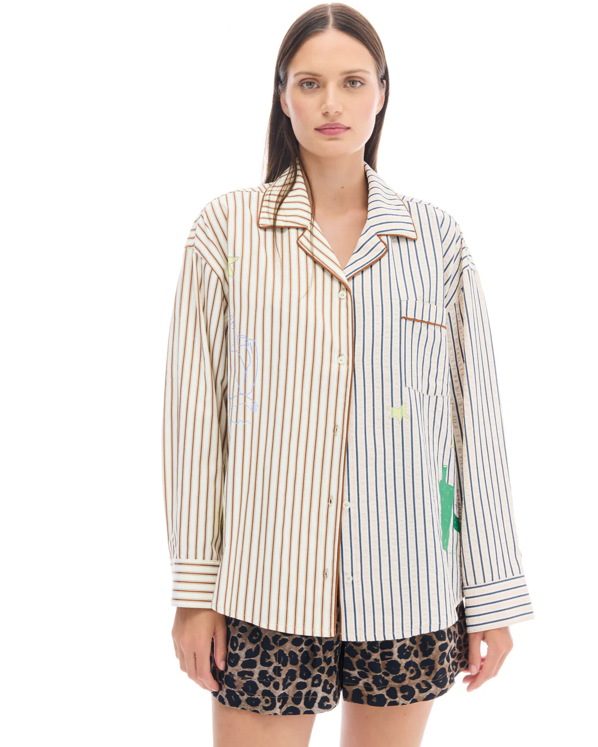 Half n Half Illustrated Muse Stripe Shirt The Tales