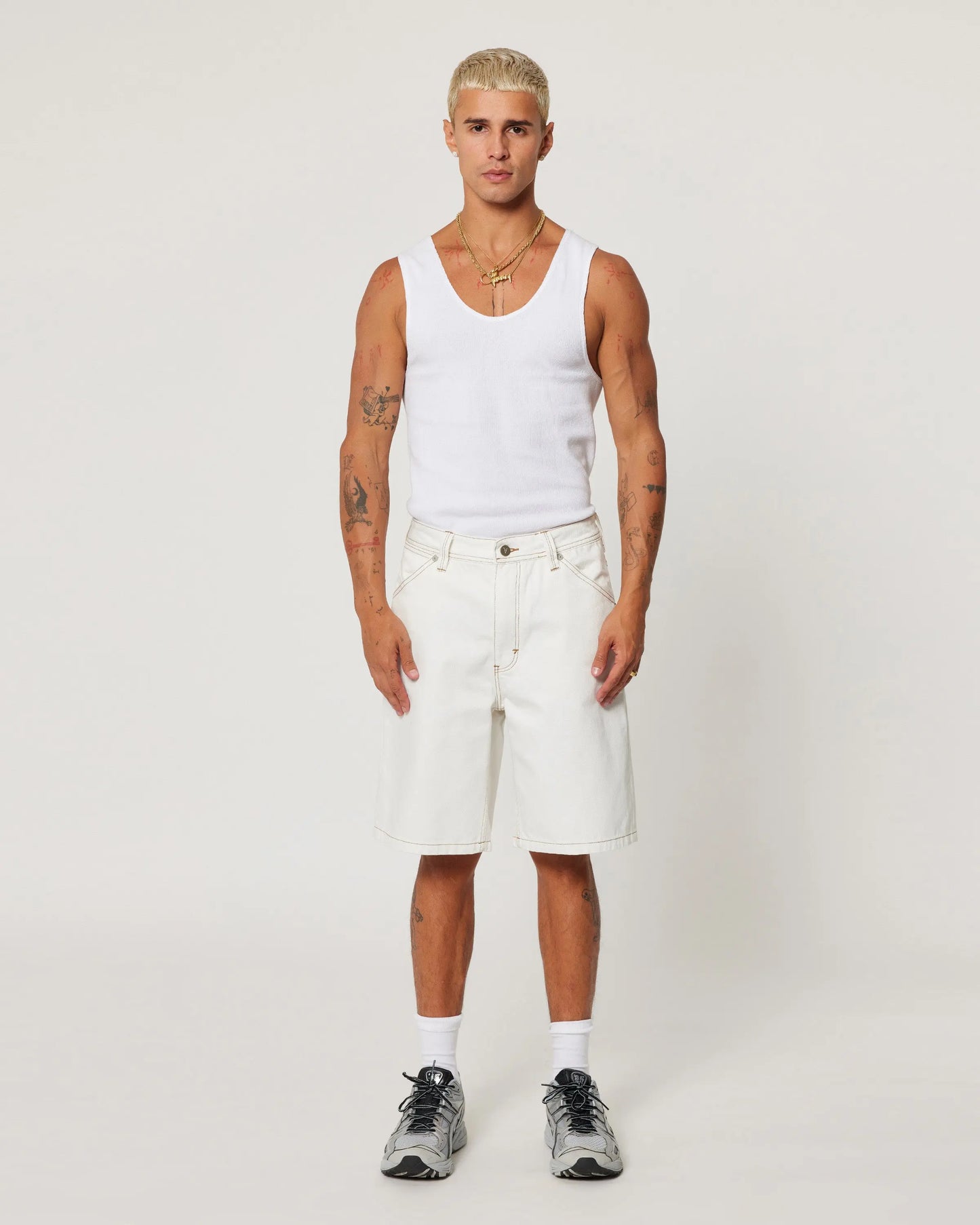 A5 Baggy Short - Larry Vintage Ghost White Abrand