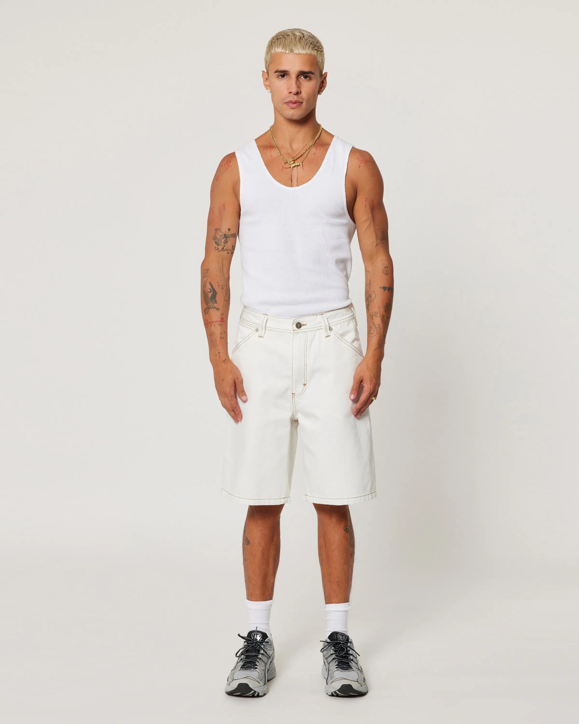 A5 Baggy Short - Larry Vintage Ghost White Abrand