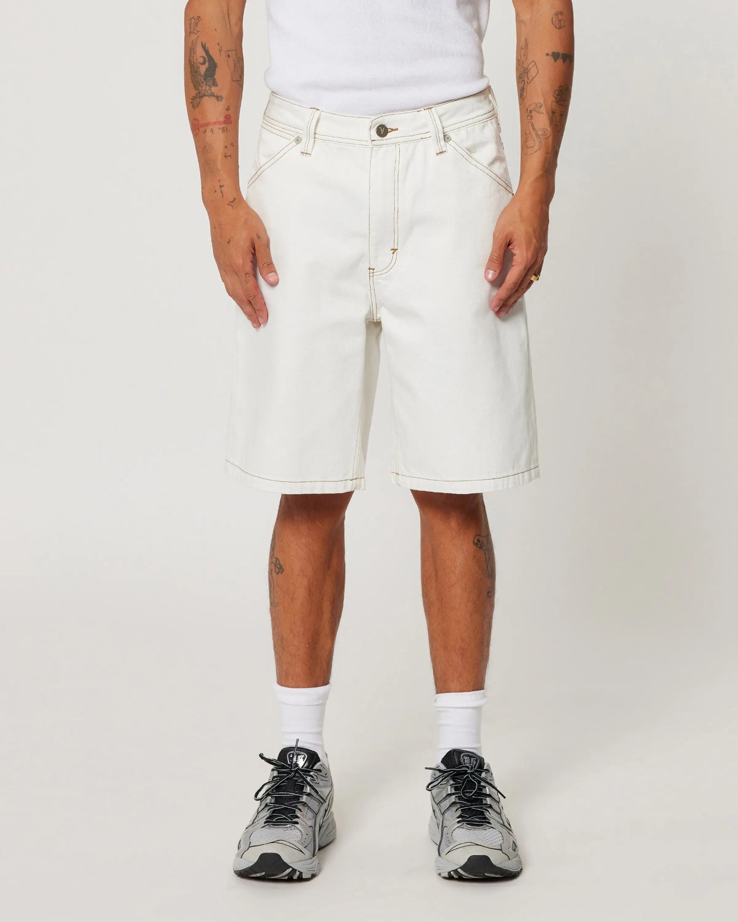 A5 Baggy Short - Larry Vintage Ghost White Abrand