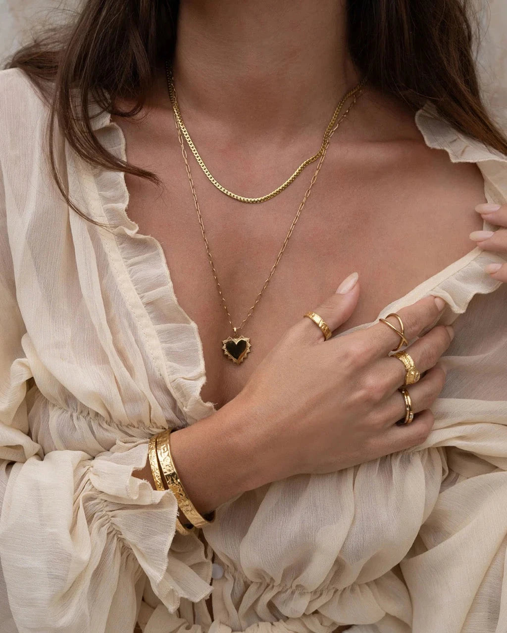 Queen of Hearts Gold Necklace Arms of Eve