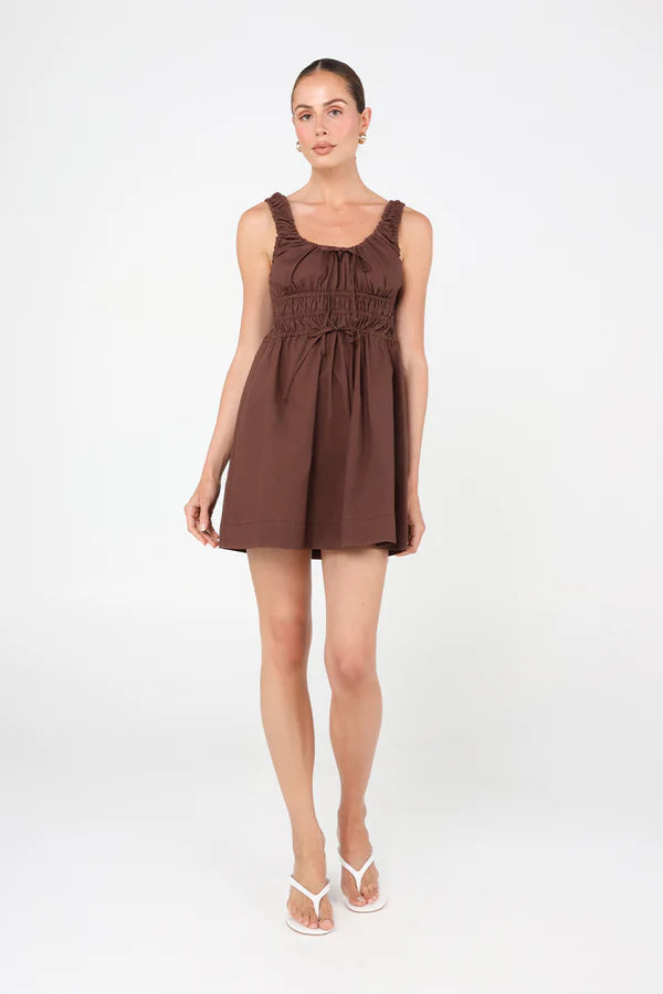 Alaria Mini Dress - Chocolate Madison