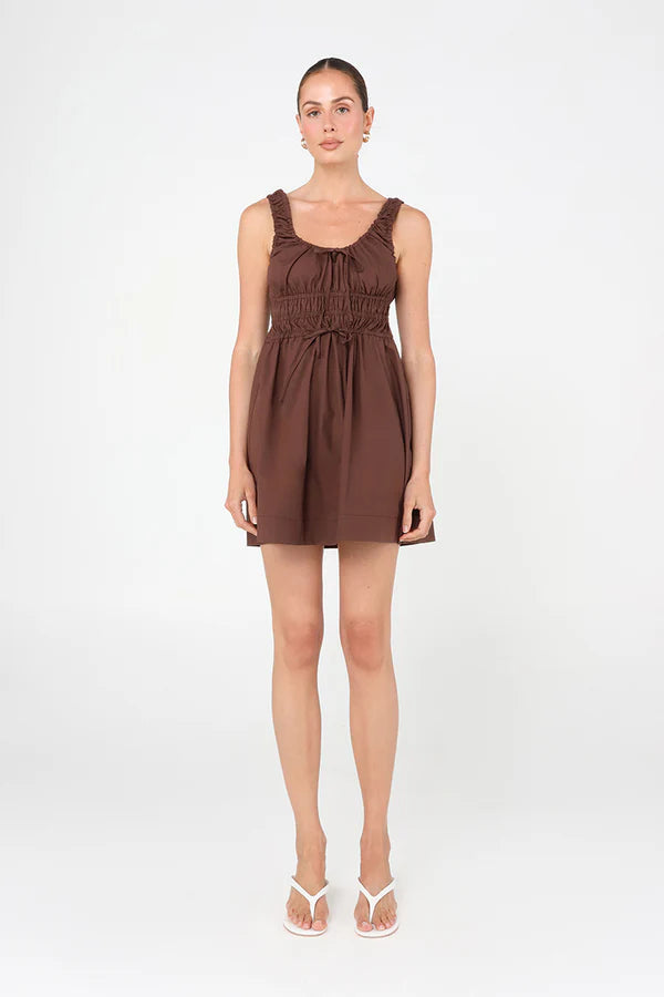Alaria Mini Dress - Chocolate Madison