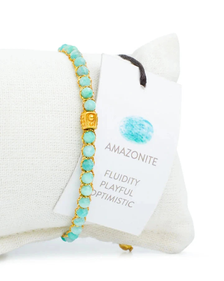Amazonite Crystal Gemstone Bracelet - Gold (Copy) Nusands