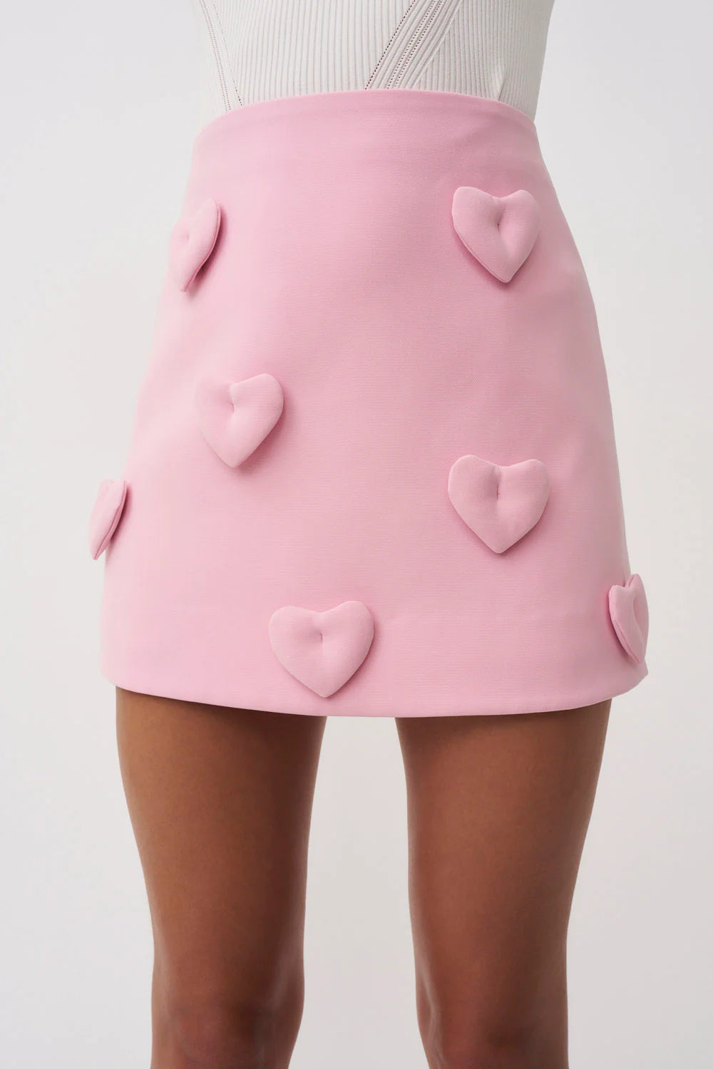 Amora Love Heart Mini Skirt - Dusty Pink By Johnny at cloth in brick 02