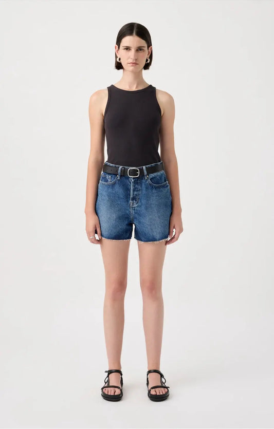 Annie High Classic Short - Aged Blue Outland Denim