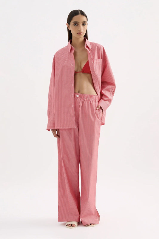 Anouk Stripe Pant - Red Stripe Nude Lucy