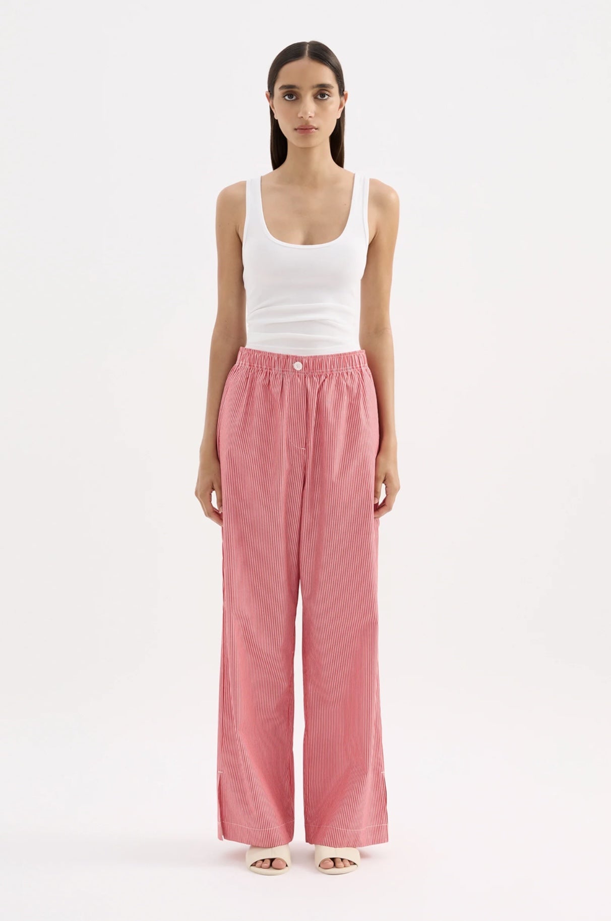 Anouk Stripe Pant - Red Stripe Nude Lucy