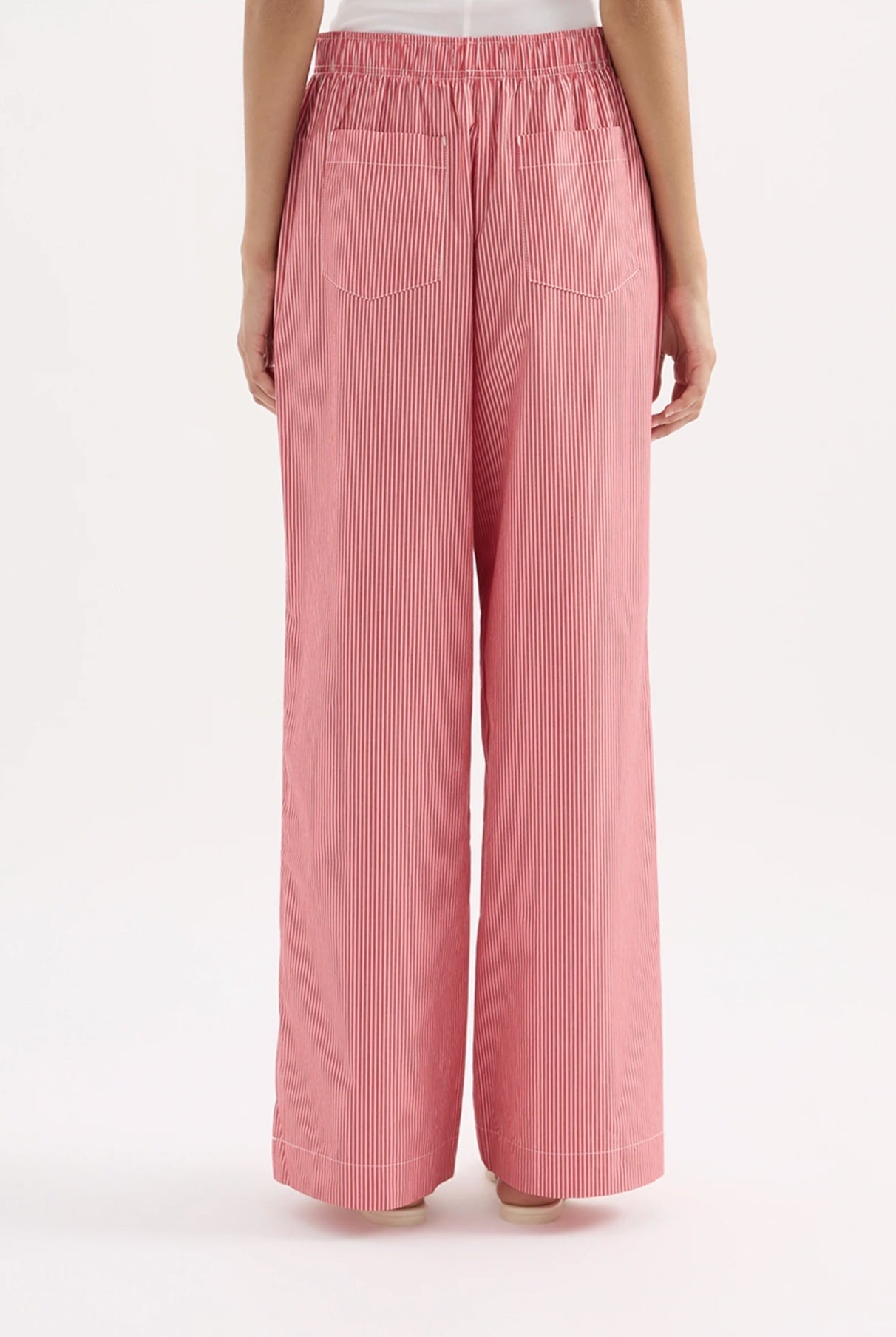 Anouk Stripe Pant - Red Stripe Nude Lucy