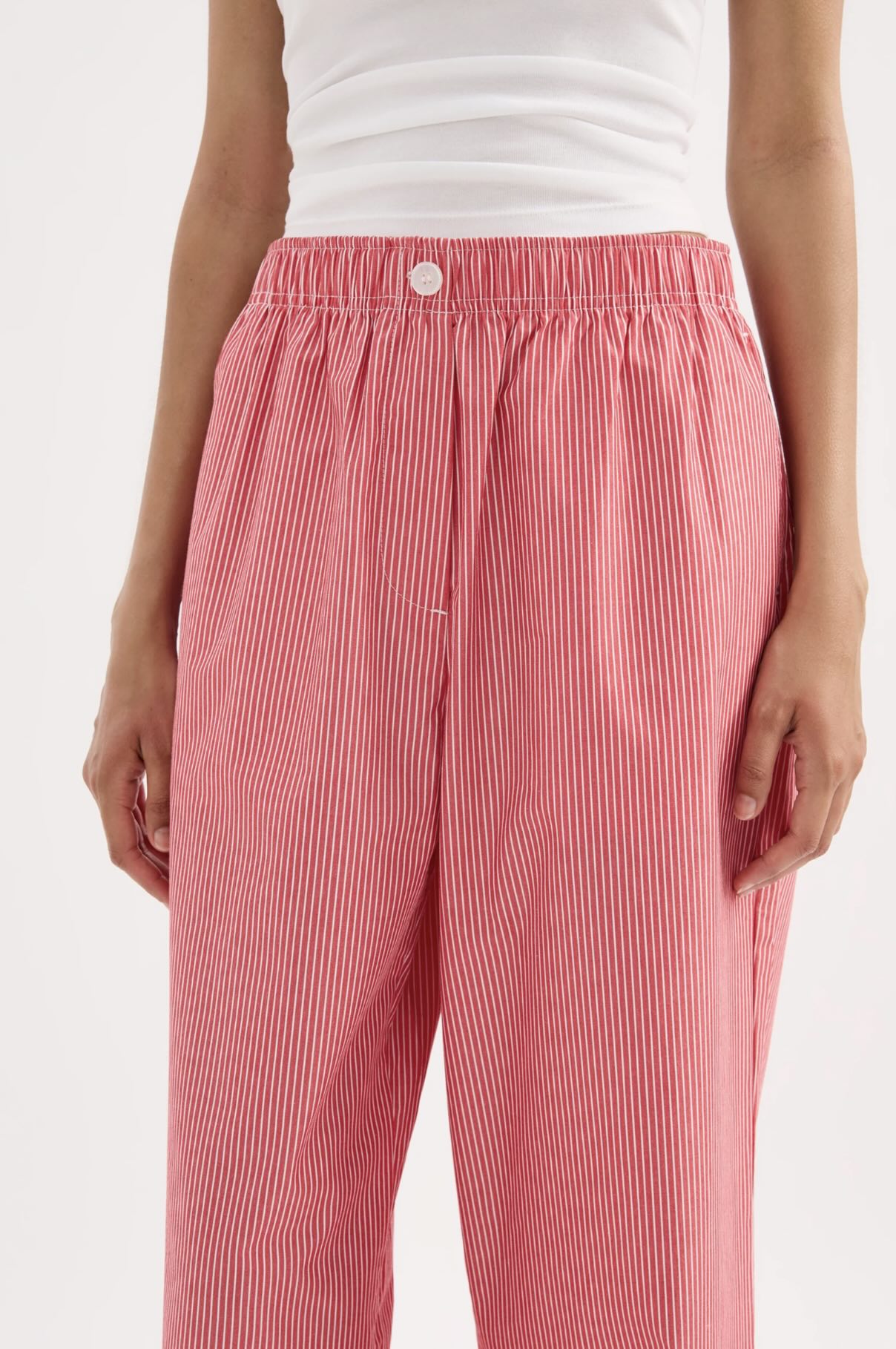 Anouk Stripe Pant - Red Stripe Nude Lucy