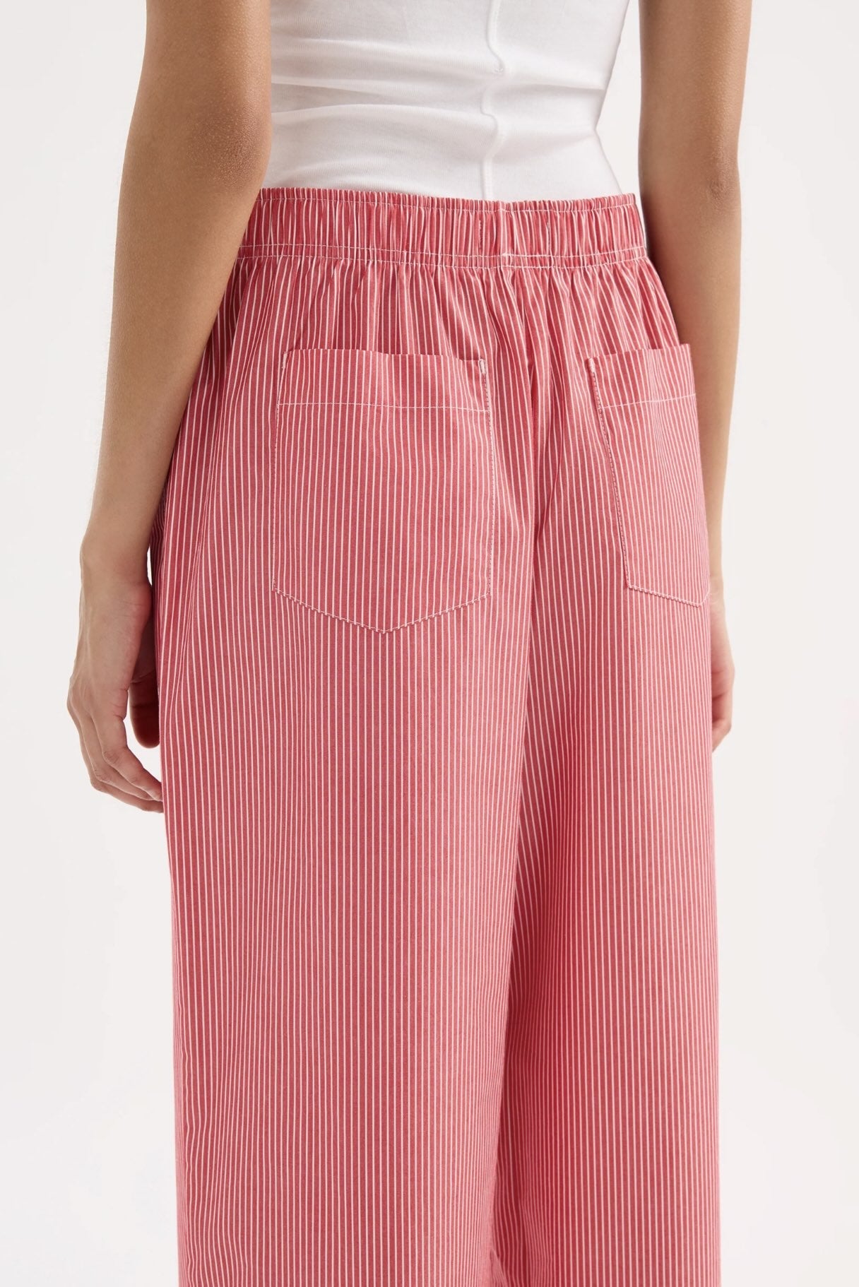 Anouk Stripe Pant - Red Stripe Nude Lucy