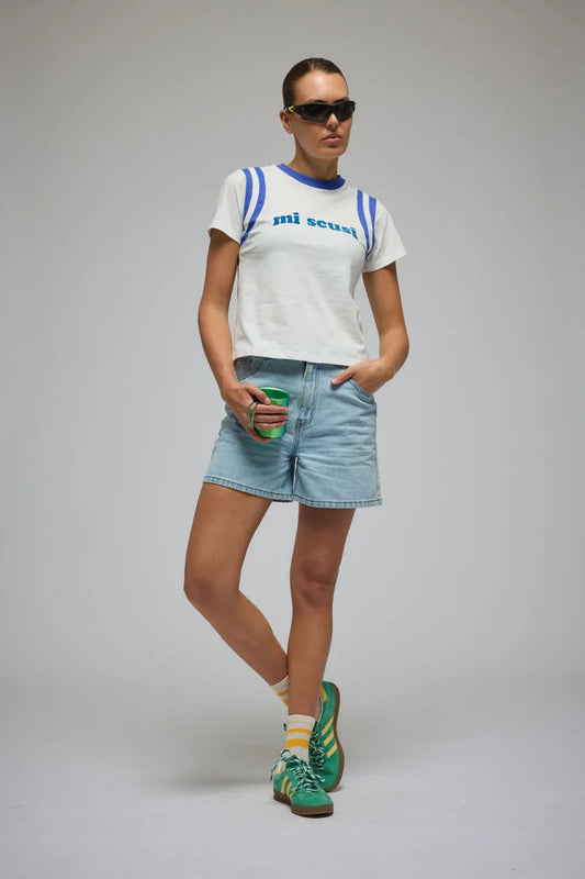 Mi Scusi Baby Tee - Warm White Araminta James