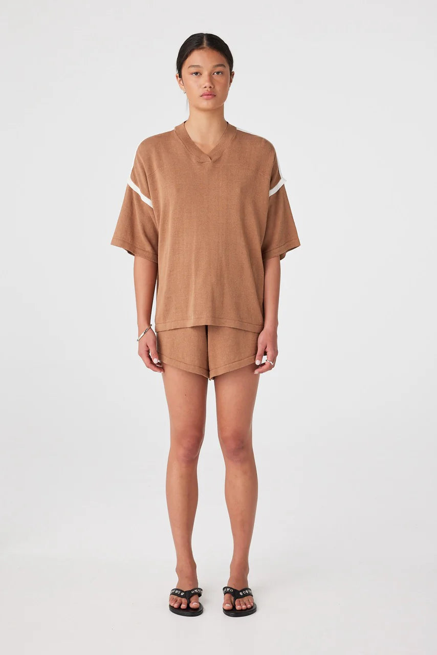 Orlando Oversized Tee - Pecan and Cream Arcaa