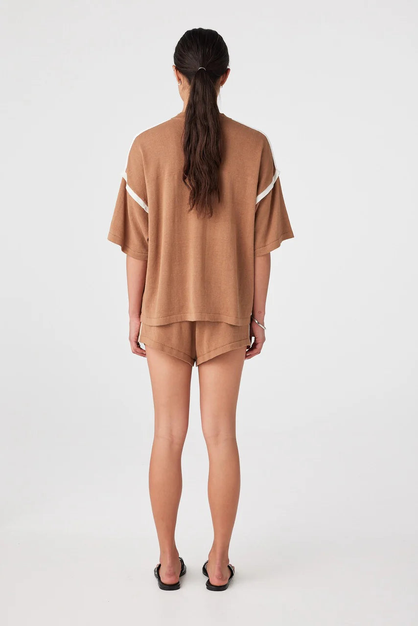 Pippa Drawcord Short - Pecan and Cream Arcaa