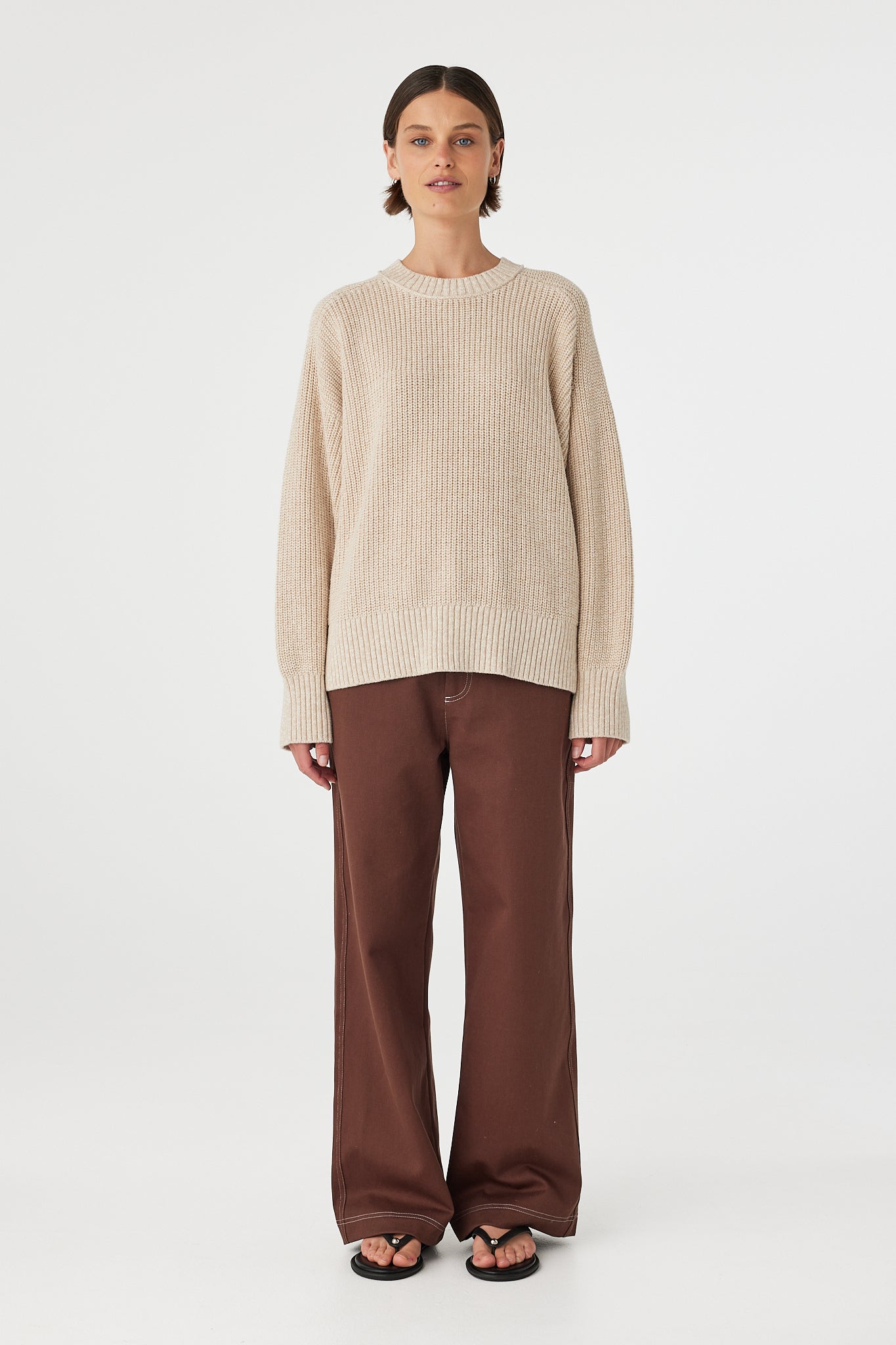 Solene Sweater - Cream and Sand Arcaa
