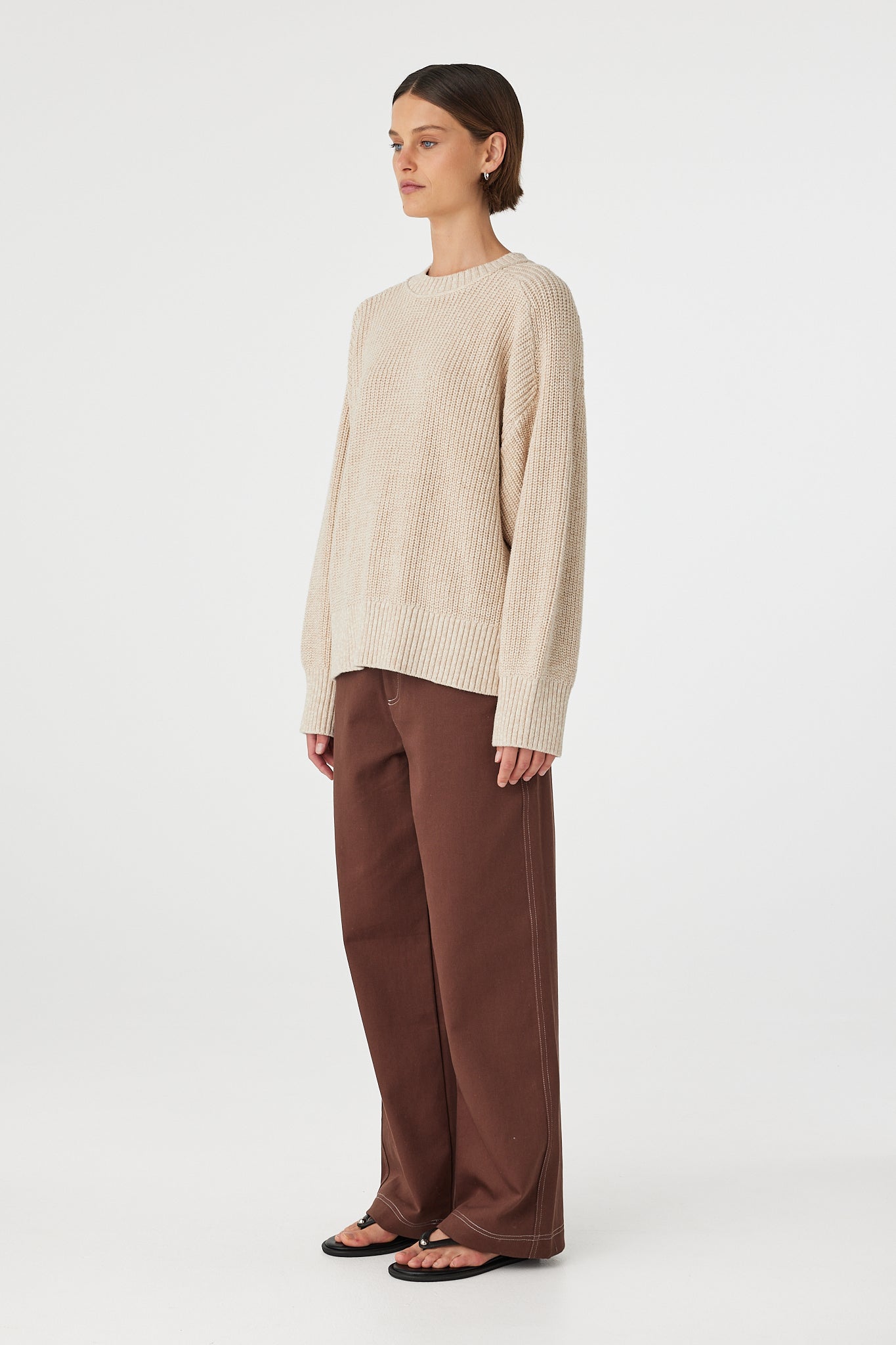 Solene Sweater - Cream and Sand Arcaa