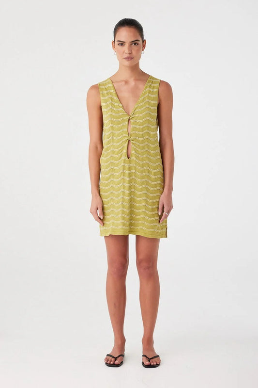 Onda Shift Dress - Matcha Wave Arcaa