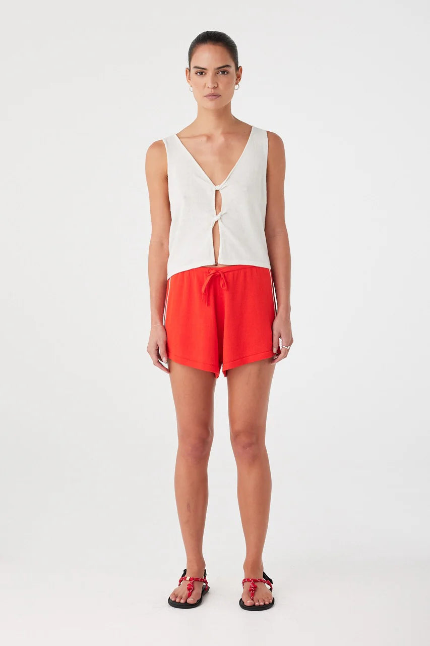Pippa Drawstring Short - Hibiscus Arcaa