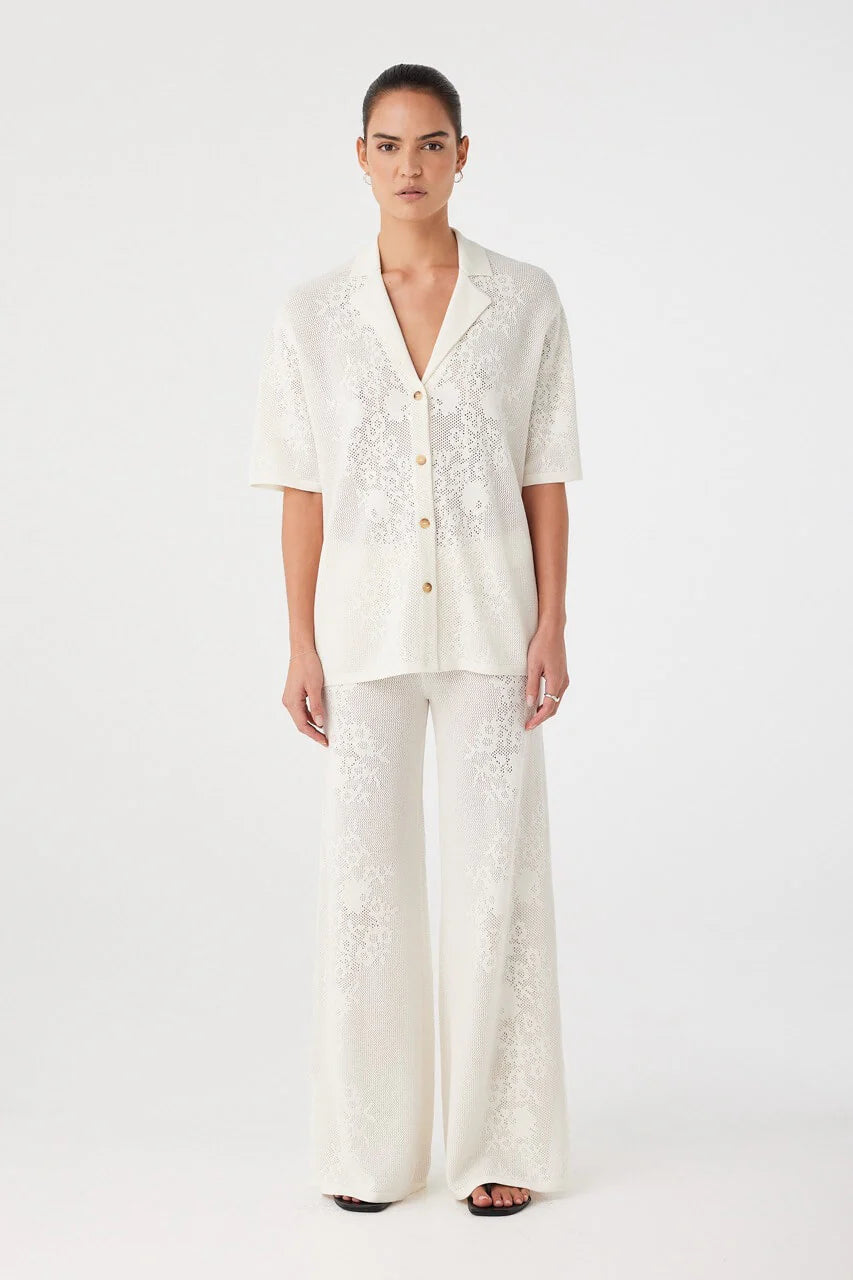 Aster Crochet Pants - Cream Arcaa