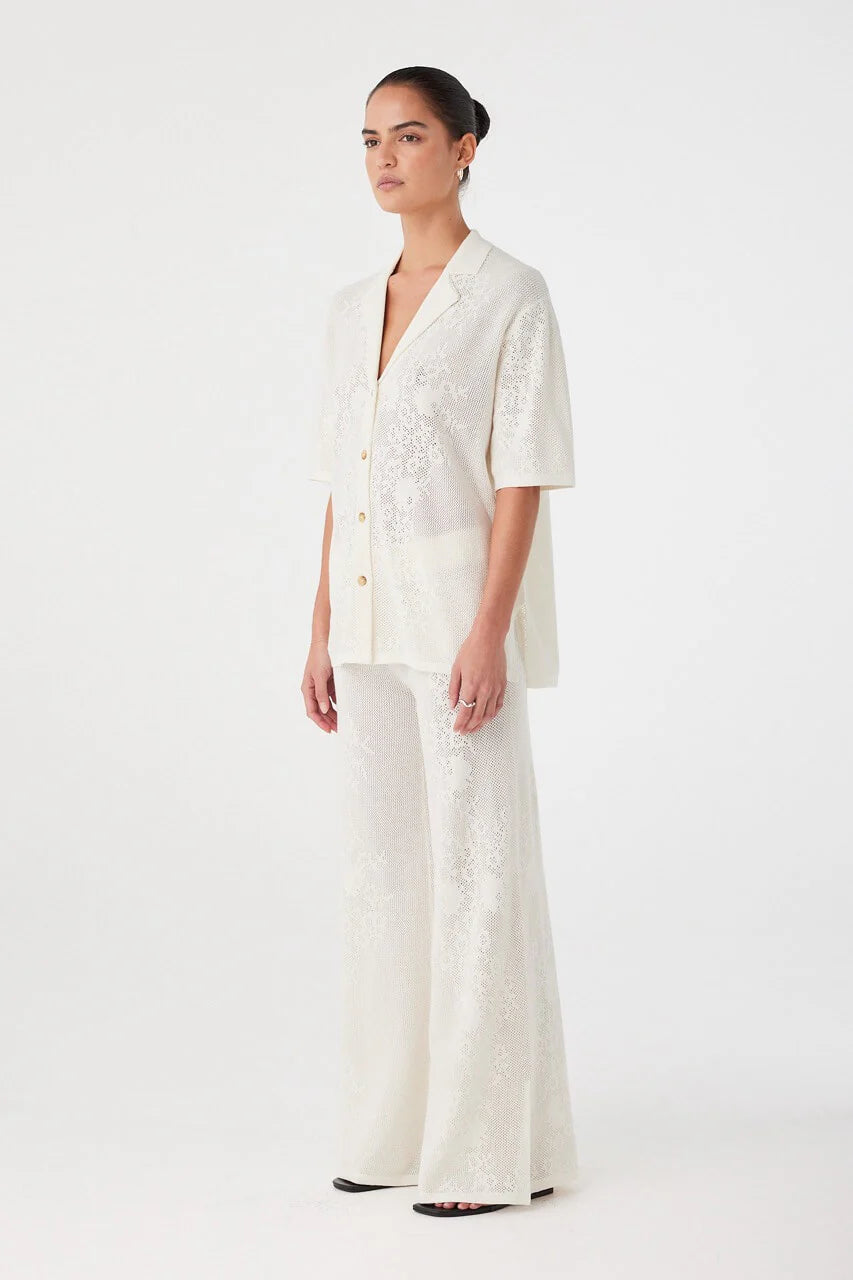 Aster Crochet Pants - Cream Arcaa