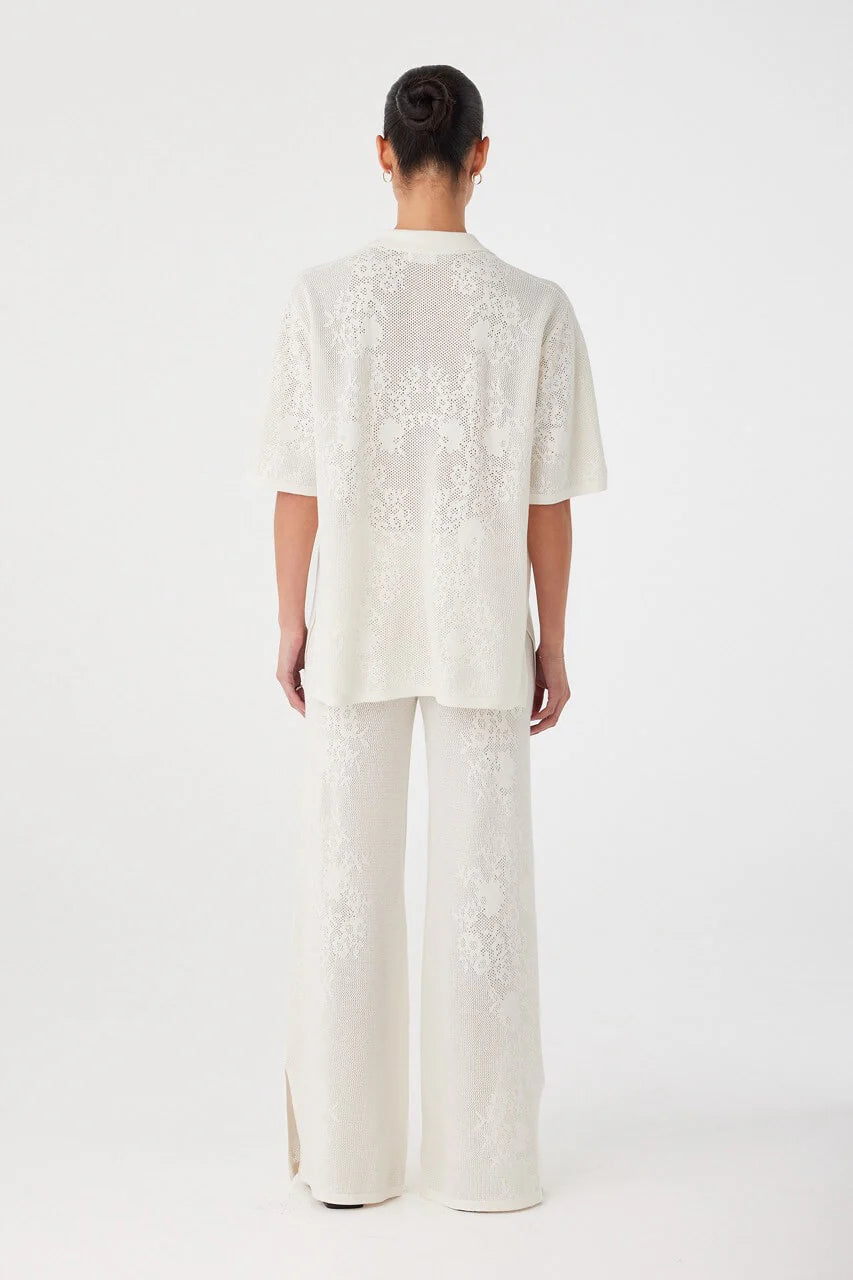Aster Crochet Pants - Cream Arcaa