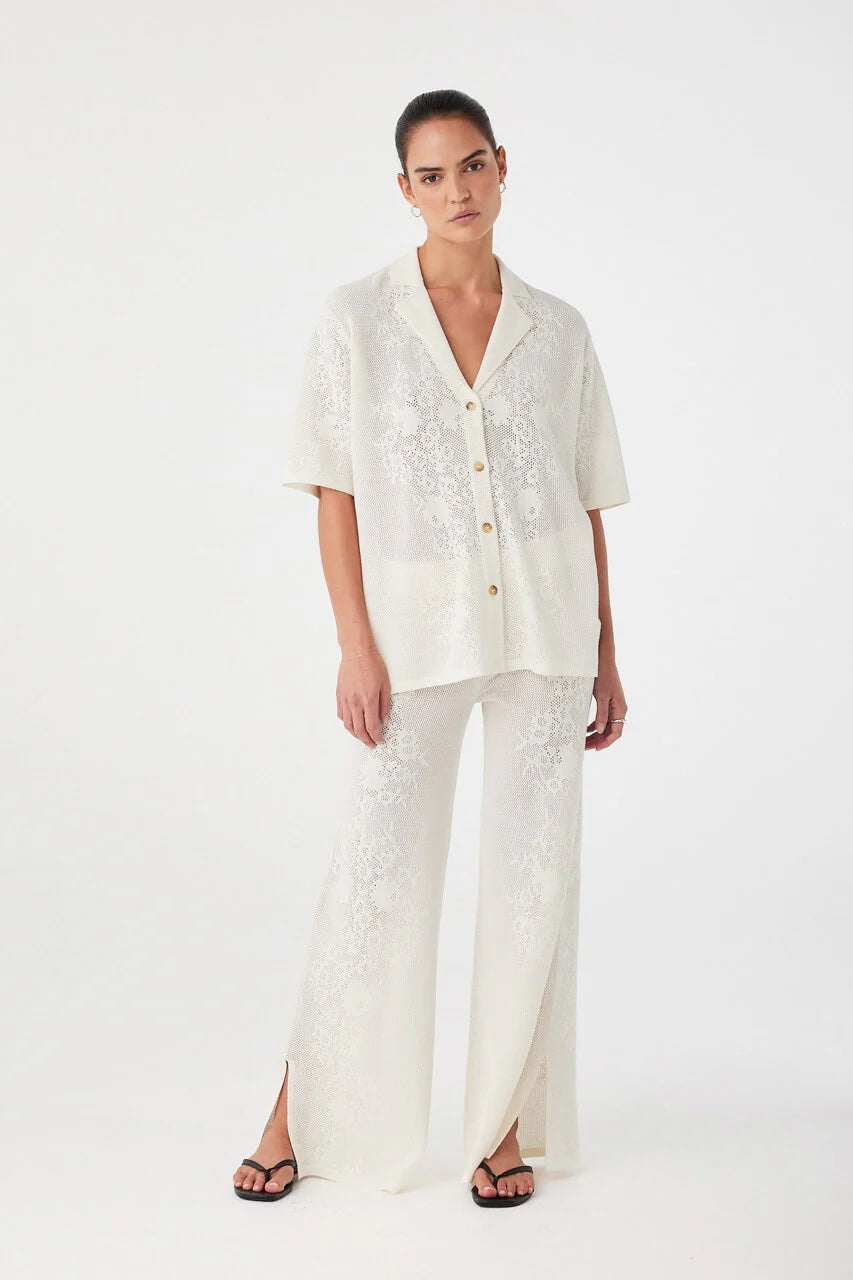 Aster Crochet Pants - Cream Arcaa