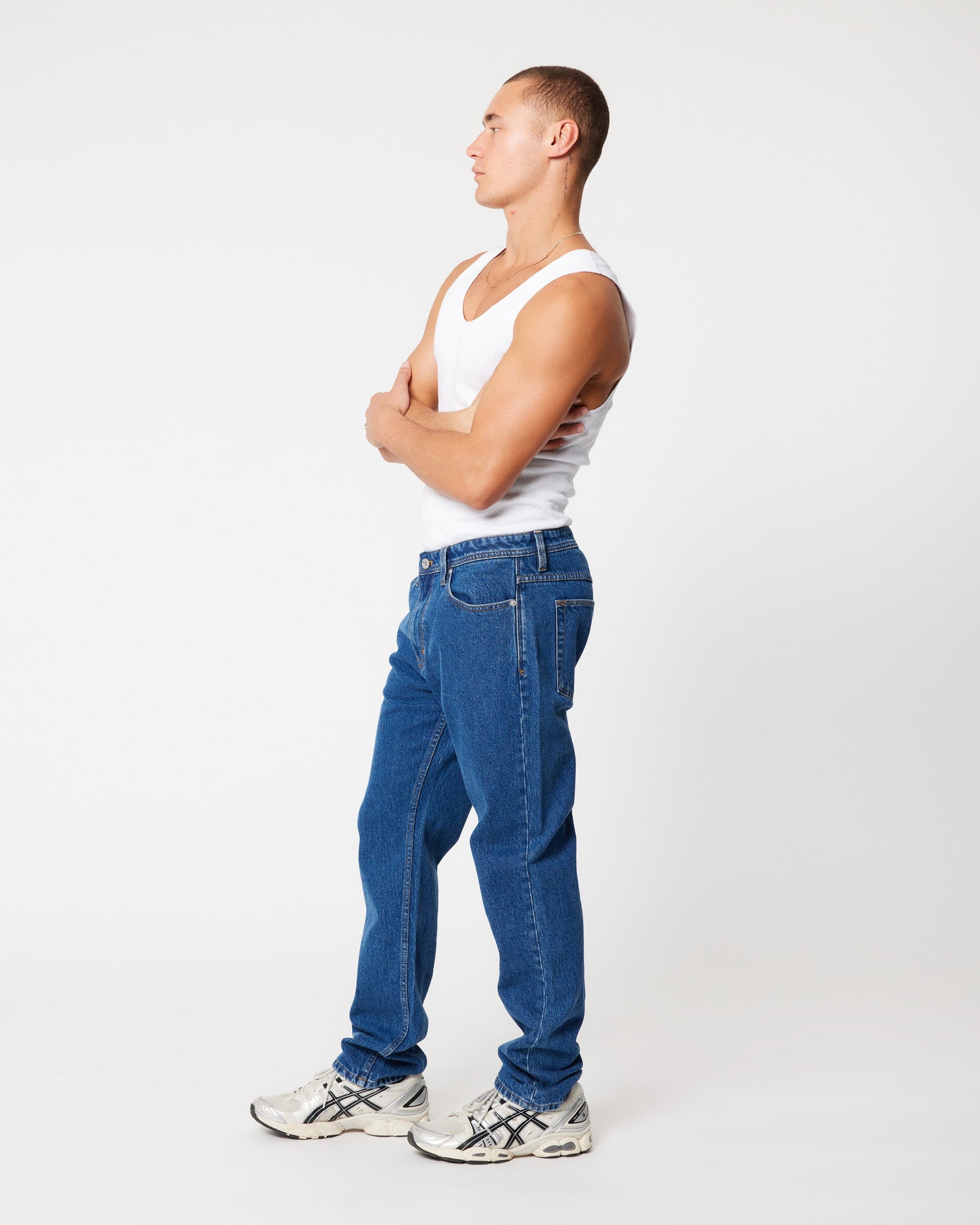 A3 Straight Peter - Mid Vintage Indigo Abrand