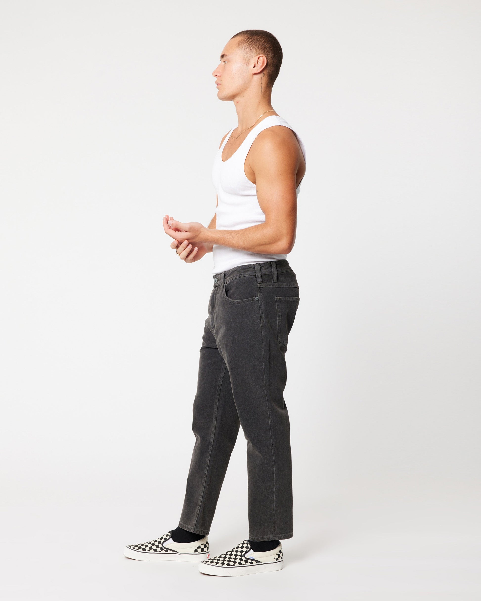 A3 Crop Bazza - Washed Black Abrand