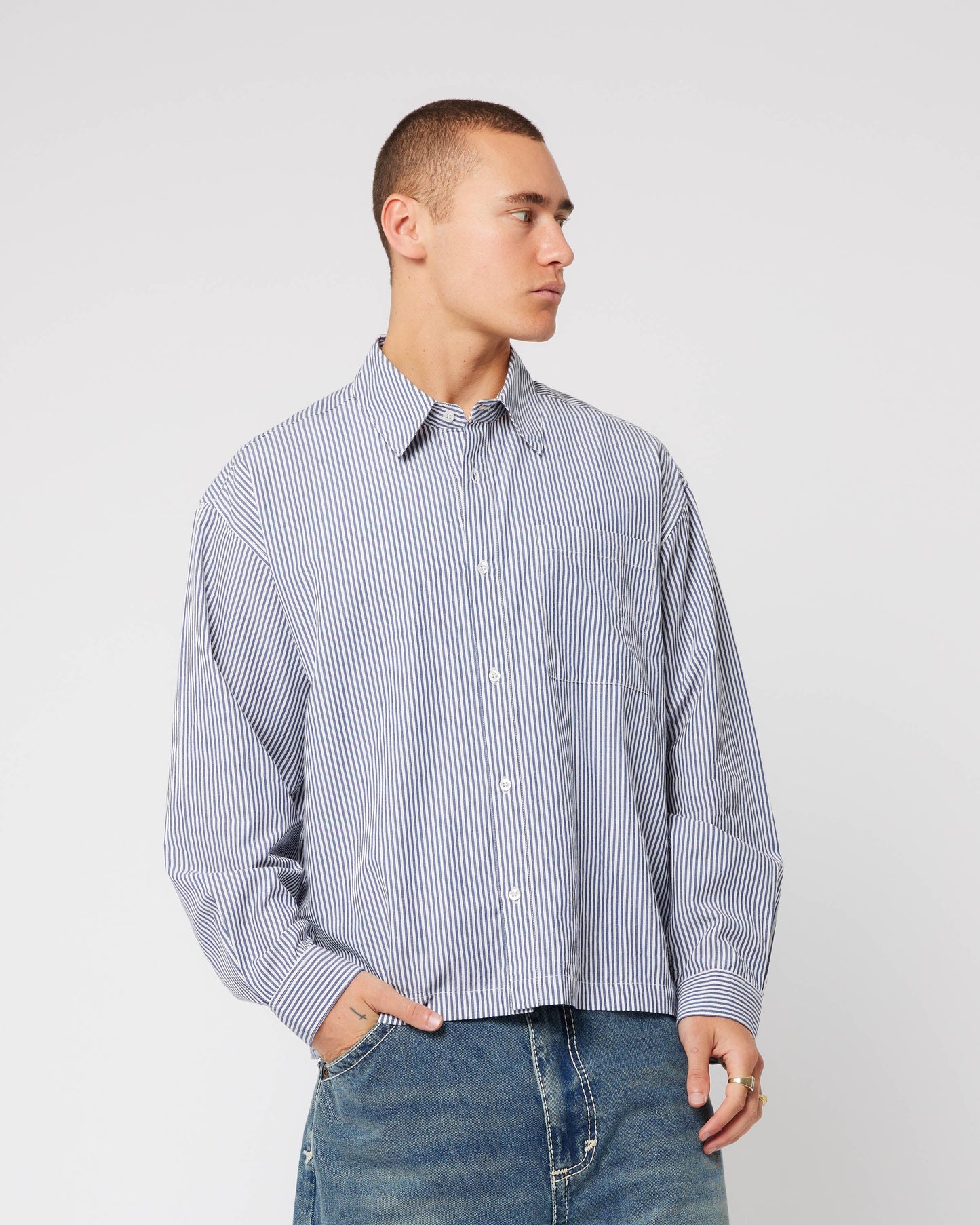 Bobby L/S Stripe Shirt - Blue Collar Abrand