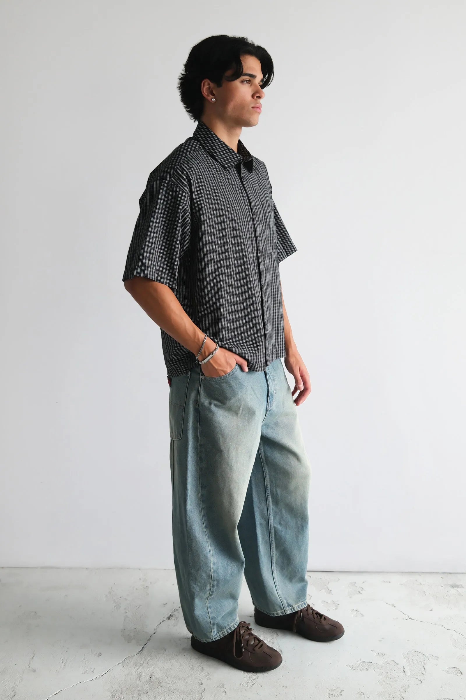 Hardware Bobby Shirt - Black Check Abrand