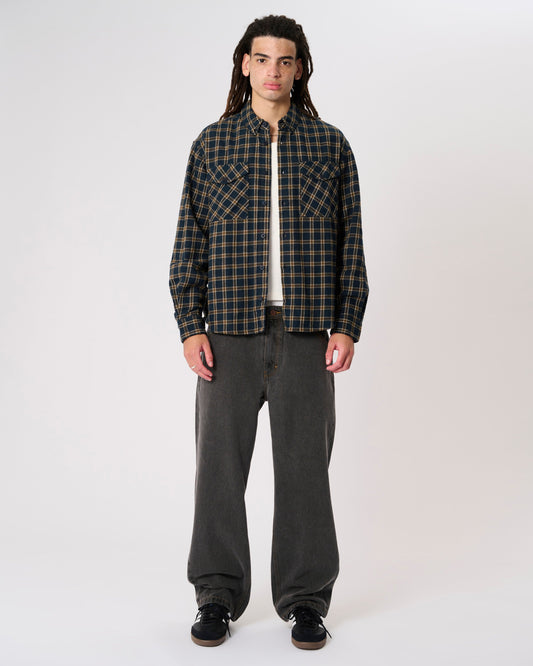Mickey Check LS Shirt - Dark Navy Check Abrand