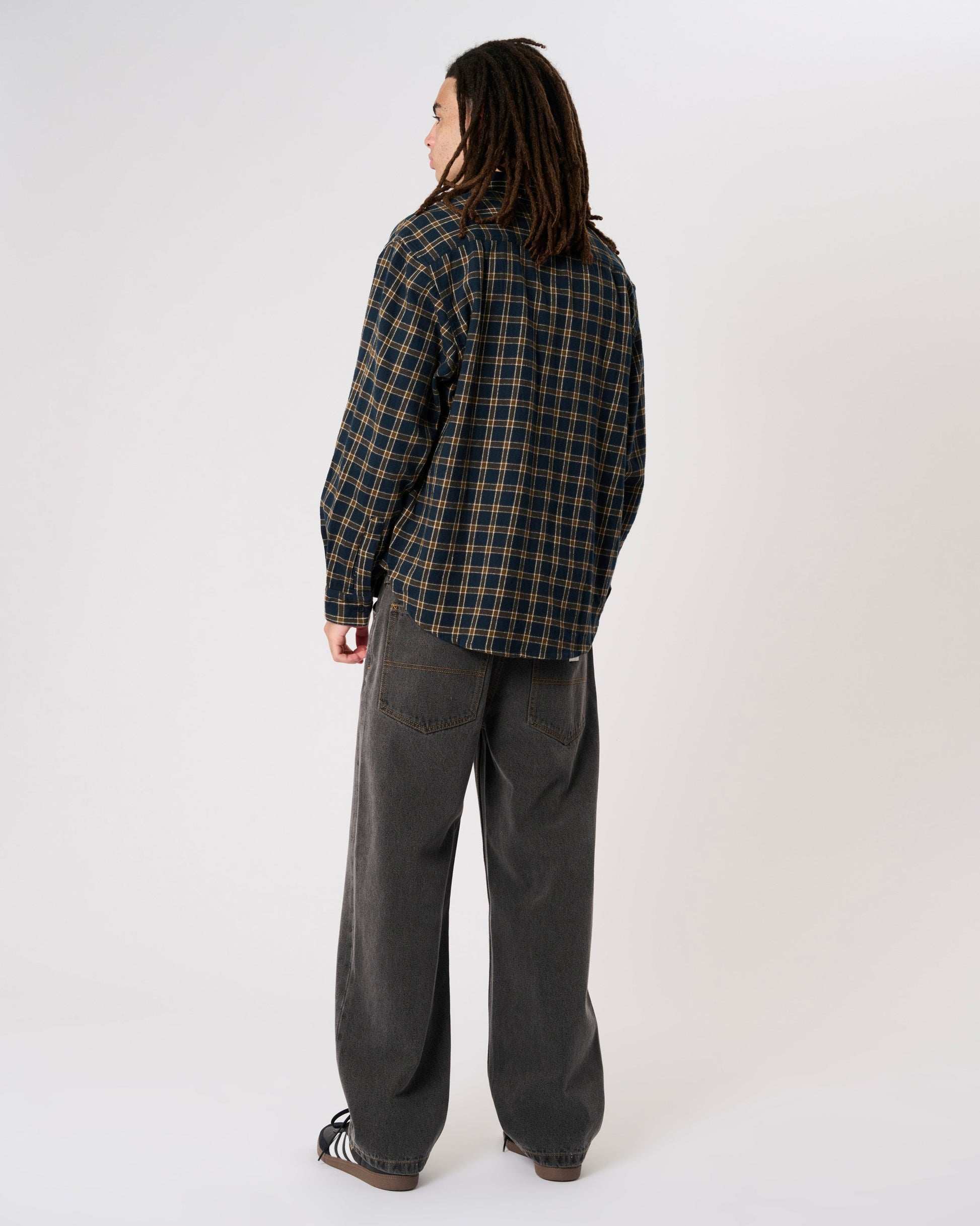Mickey Check LS Shirt - Dark Navy Check Abrand