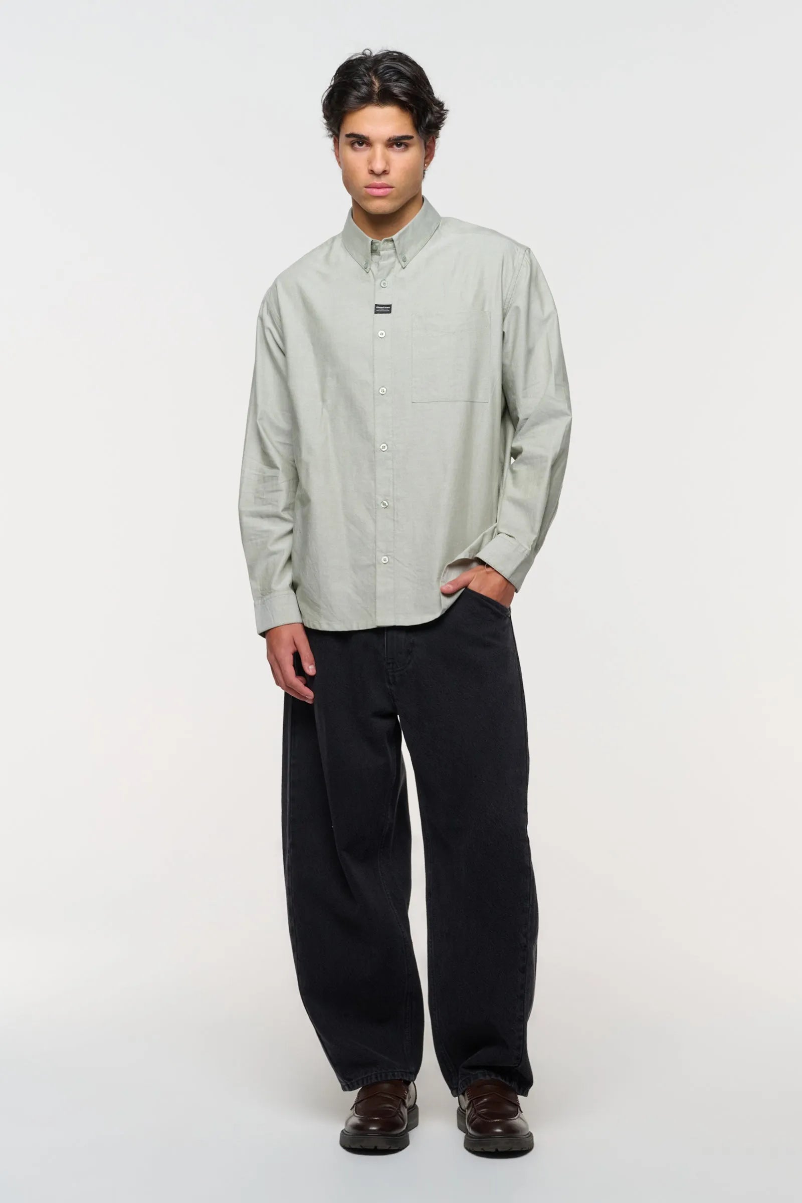 Mickey Oxford Shirt - Sage Green Abrand