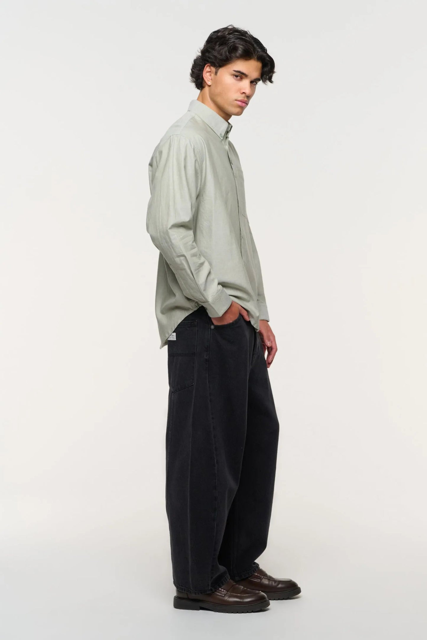 Mickey Oxford Shirt - Sage Green Abrand