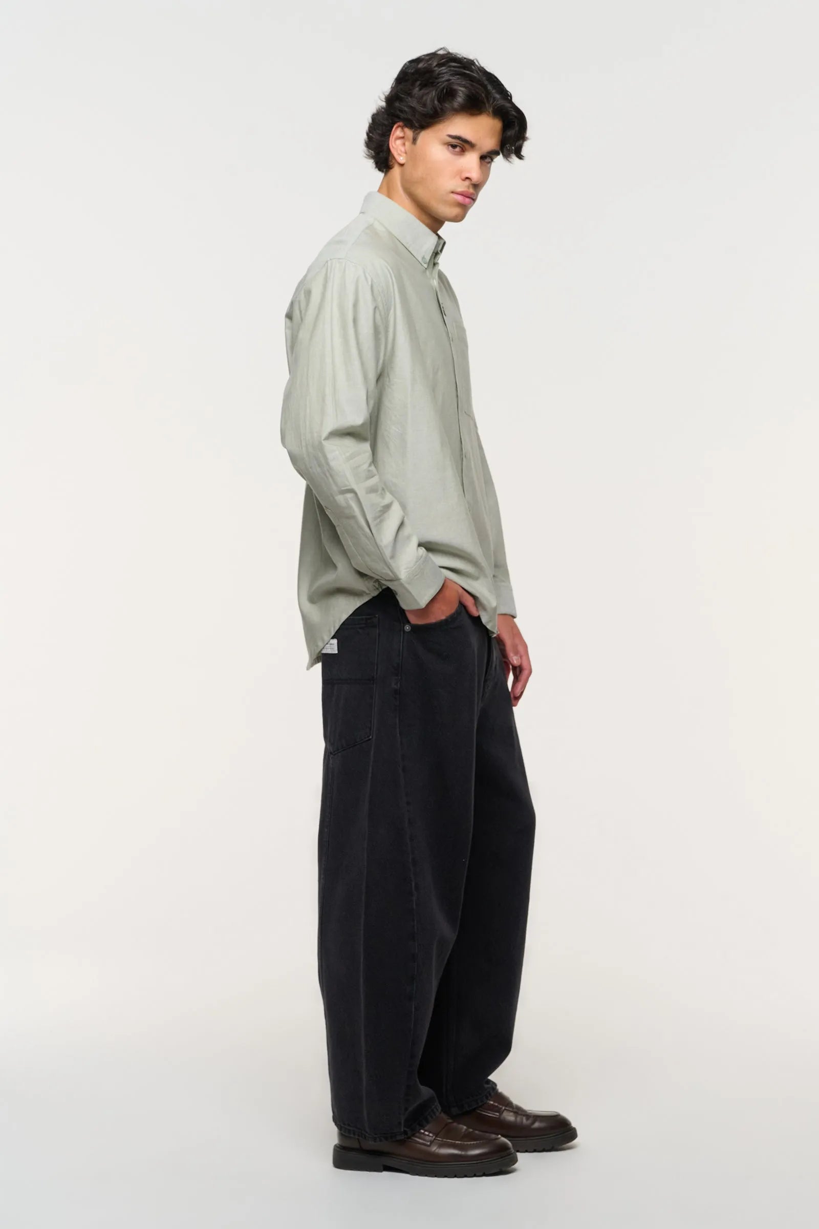 Mickey Oxford Shirt - Sage Green Abrand