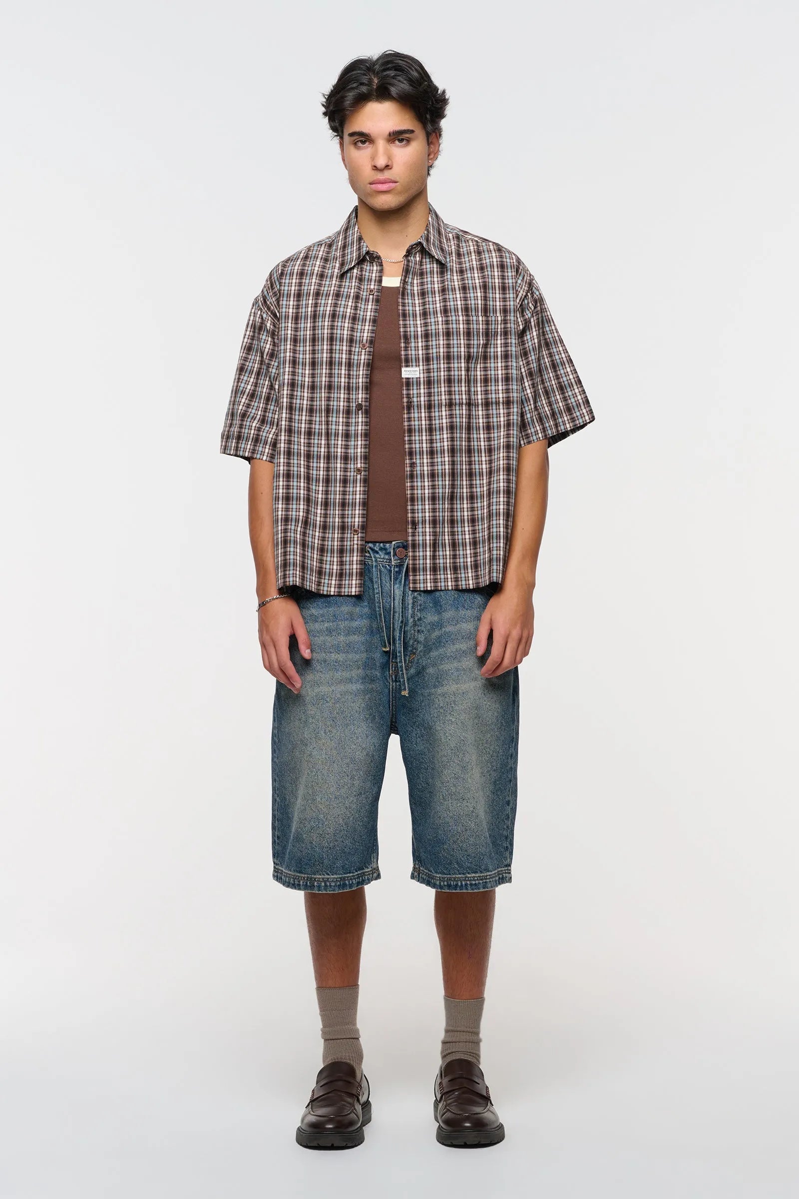 Bobby Check Shirt - Brown Abrand