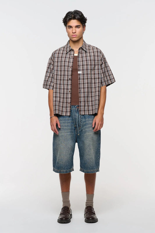 Bobby Check Shirt - Brown Abrand