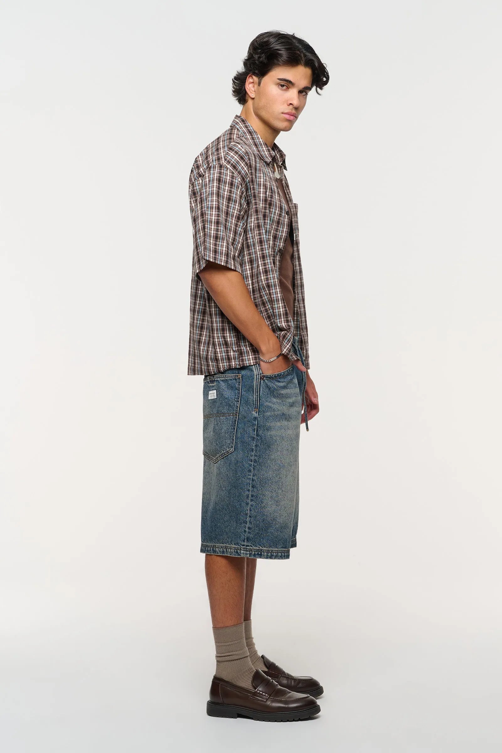 Bobby Check Shirt - Brown Abrand