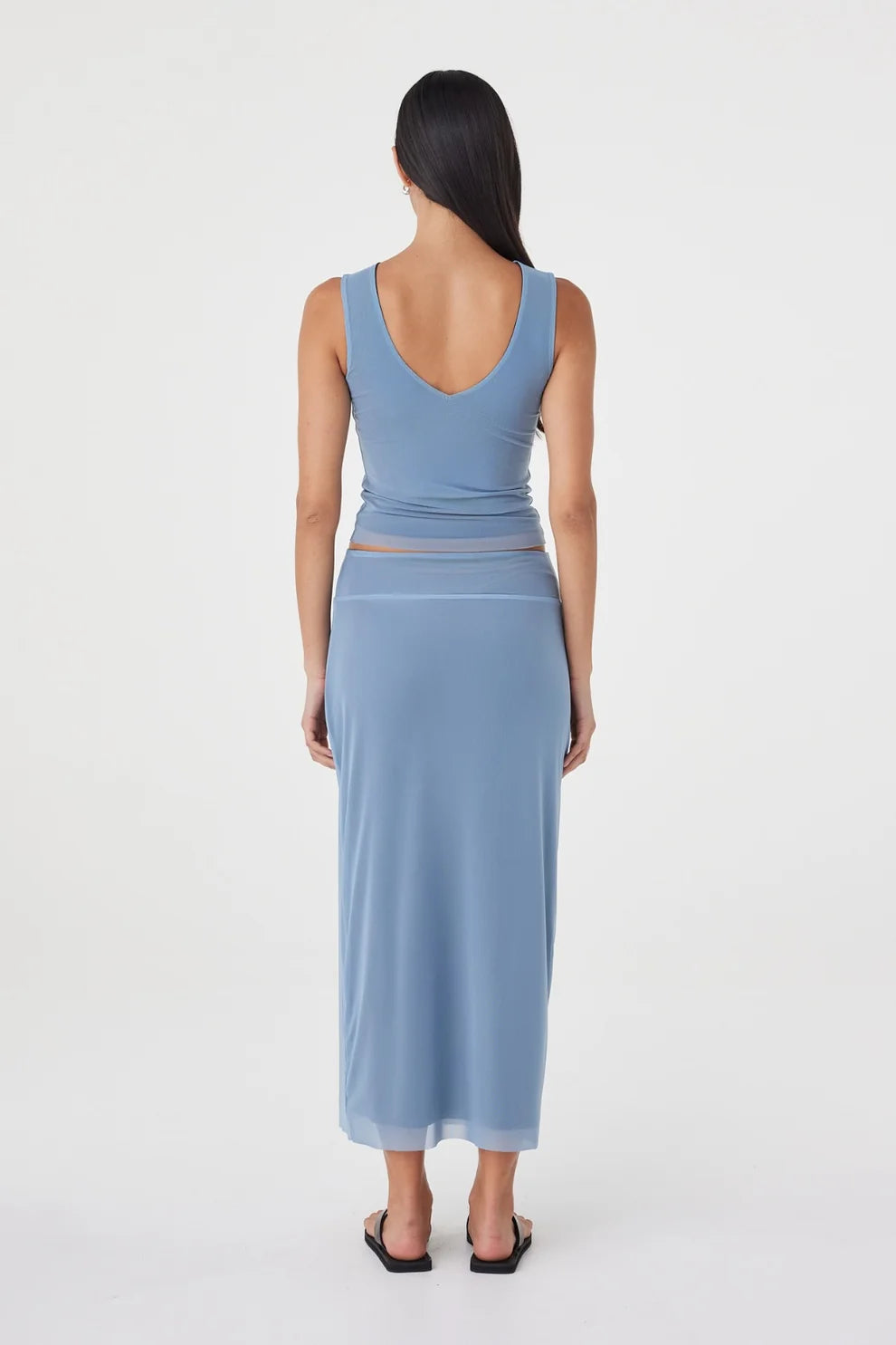 Eden Reversible Skirt - Pale Blue and Espresso Arcaa
