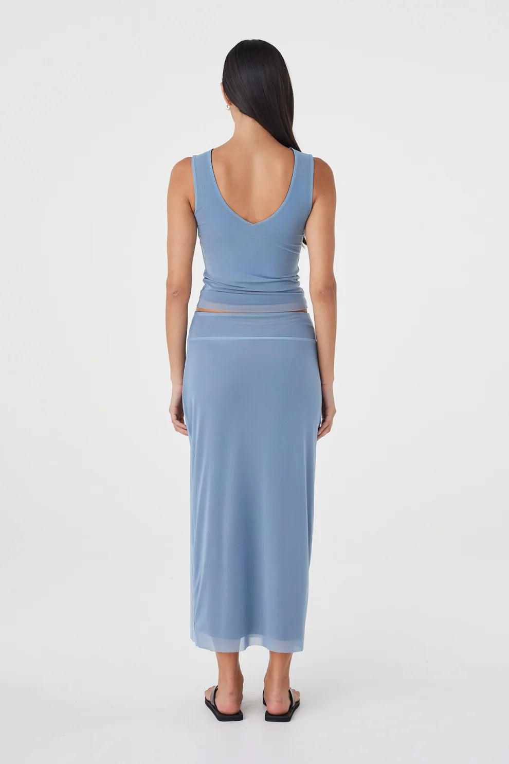 Eden Reversible Top - Pale Blue and Espresso Arcaa